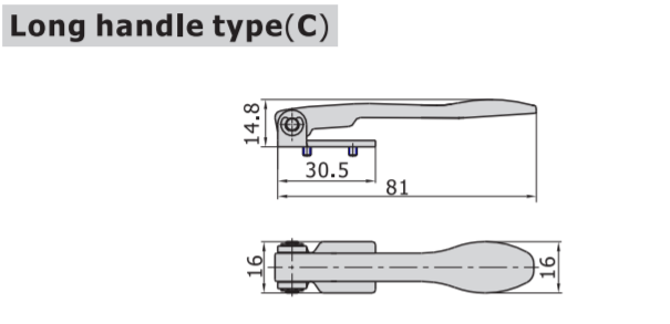 M5C11006T AIRTAC MANUAL VALVES, M5 SERIES LONG HANDLE TYPE<BR>4 WAY 2 POSITION - 5 PORT, 1/8" NPT PORTS